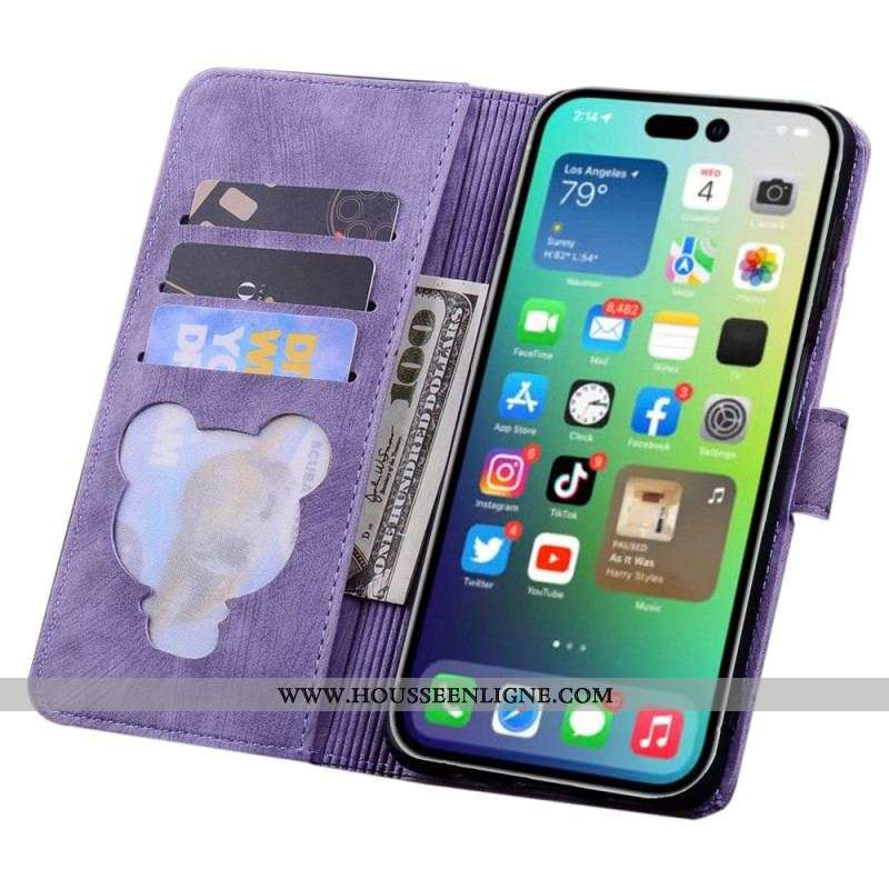Housse iPhone 15 Pro Rêverie de Chat à Lanière