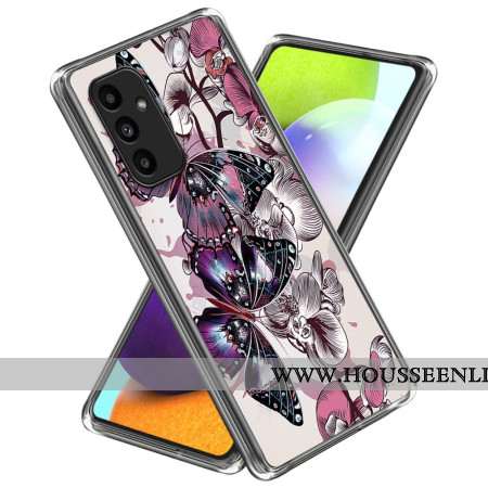 Coque Samsung Galaxy A15 5G / A15 Papillons Pourpres