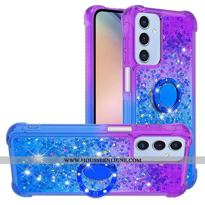 Coque Samsung Galaxy A15 5G Anneau-Support Dégradé Paillettes