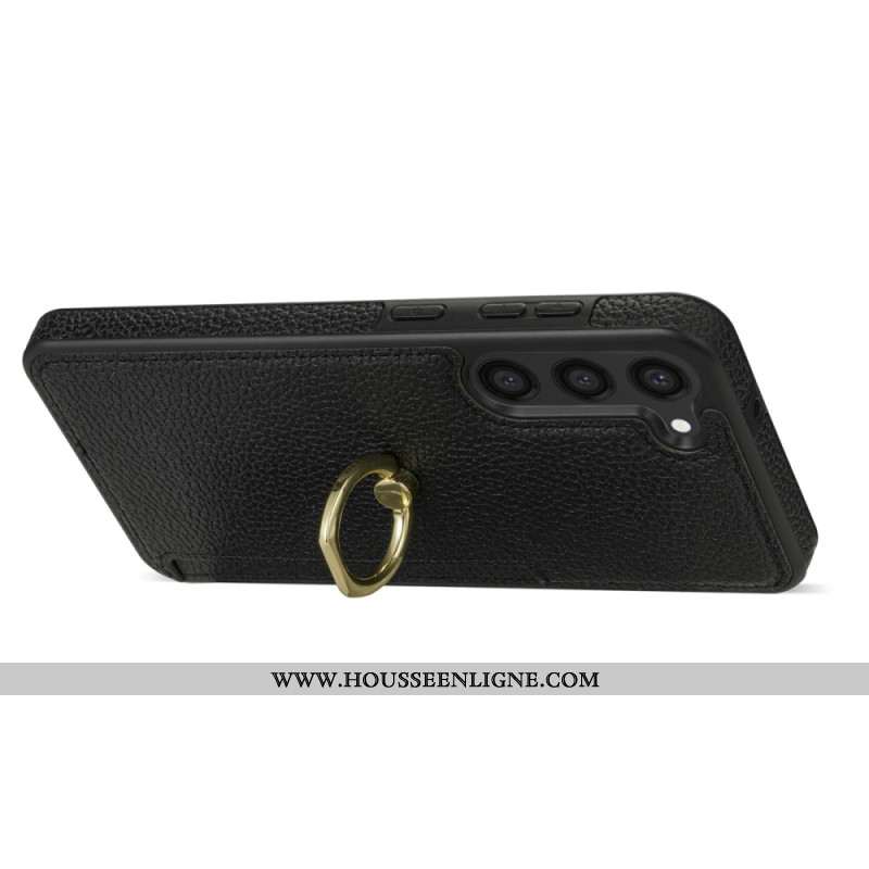 Coque Samsung Galaxy S24 5G Style Cuir avec Porte-Cartes et Support