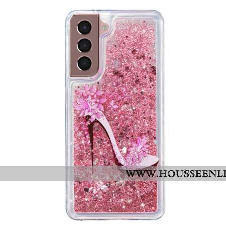 Coque Samsung Galaxy S24 Plus 5G Paillettes Liquides Escarpin