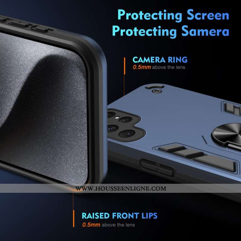 Coque Samsung Galaxy S24 Ultra 5G avec Anneau-Support Magnétique