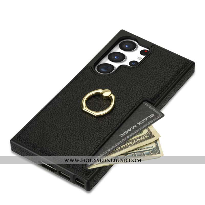 Coque Samsung Galaxy S24 Ultra avec Anneau-Support et Portefeuille