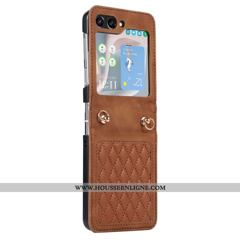 Coque Samsung Galaxy Z Flip 5 Matelassée avec Bandoulière
