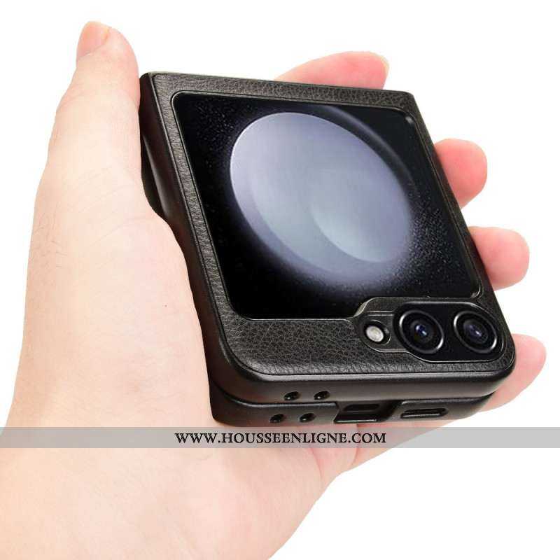 Coque Samsung Galaxy Z Flip 6 Simili Cuir Vintage