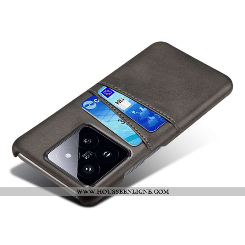 Coque Xiaomi 14 Effet Cuir Double Porte-cartes