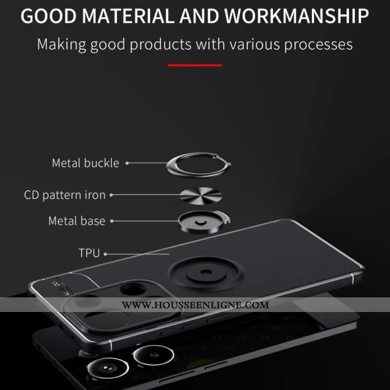 Coque Xiaomi Redmi Note 13 Pro 4G / Poco M6 Pro 4G Anneau Support Métallique
