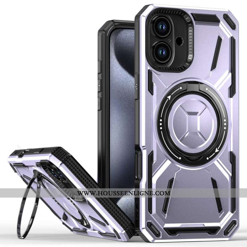 Coque iPhone 16 Plus Effet Métal Support Magnétique