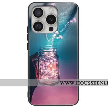 Coque iPhone 16 Pro Verre Trempé Méduse dans une Bouteille