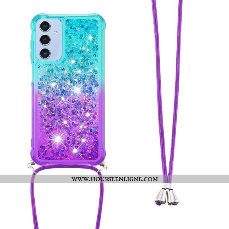 Coque à Cordon Samsung Galaxy A15 5G Dégradé Paillettes