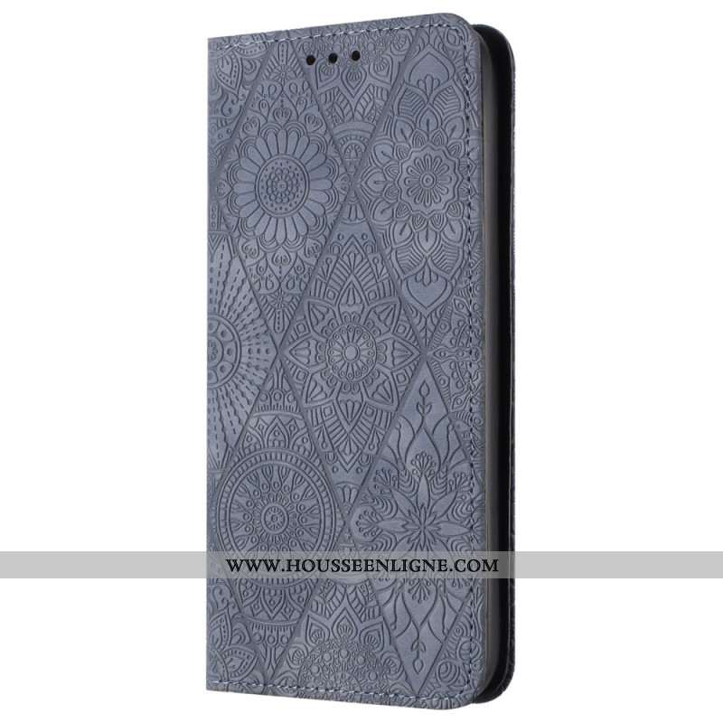 Flip Cover Samsung Galaxy A15 5G Patchwork à Lanière