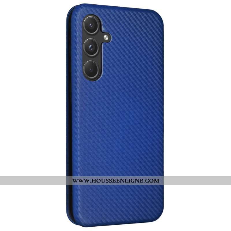 Flip Cover Samsung Galaxy A55 5G Texture Fibre carbone
