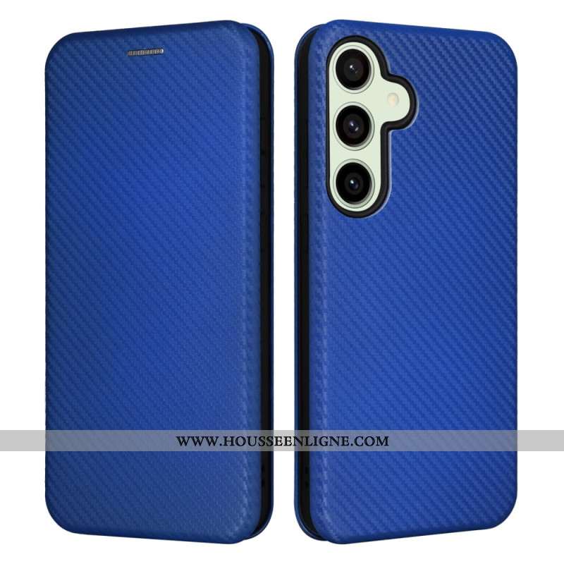 Flip Cover Samsung Galaxy S24 FE Texture Fibre Carbone