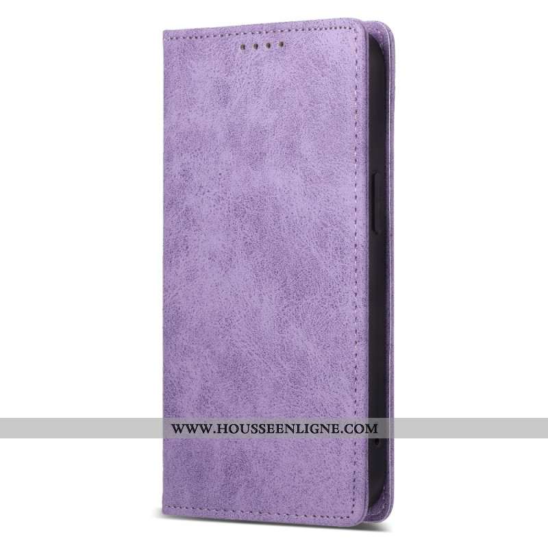 Flip Cover iPhone 16 Effet Cuir Vintage Technologie Blocage RFID