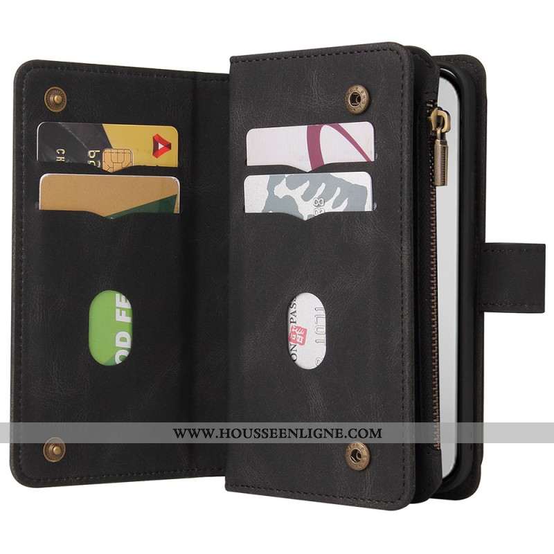 Housse Coque iPhone 16 Pro Max Portefeuille Effet Daim