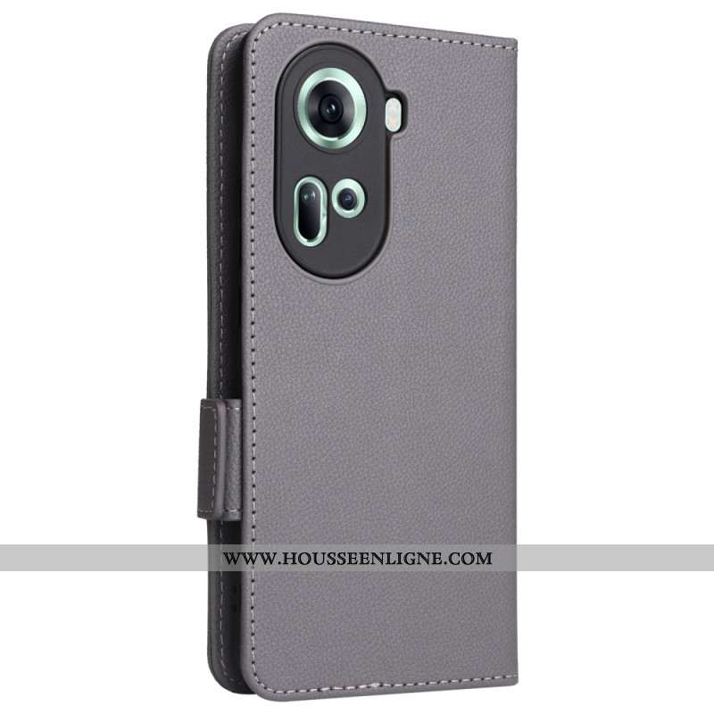 Housse Oppo Reno 11 5G Texture Litchi à Lanière