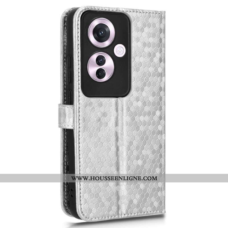 Housse Oppo Reno 11F Points Brillants Lanière