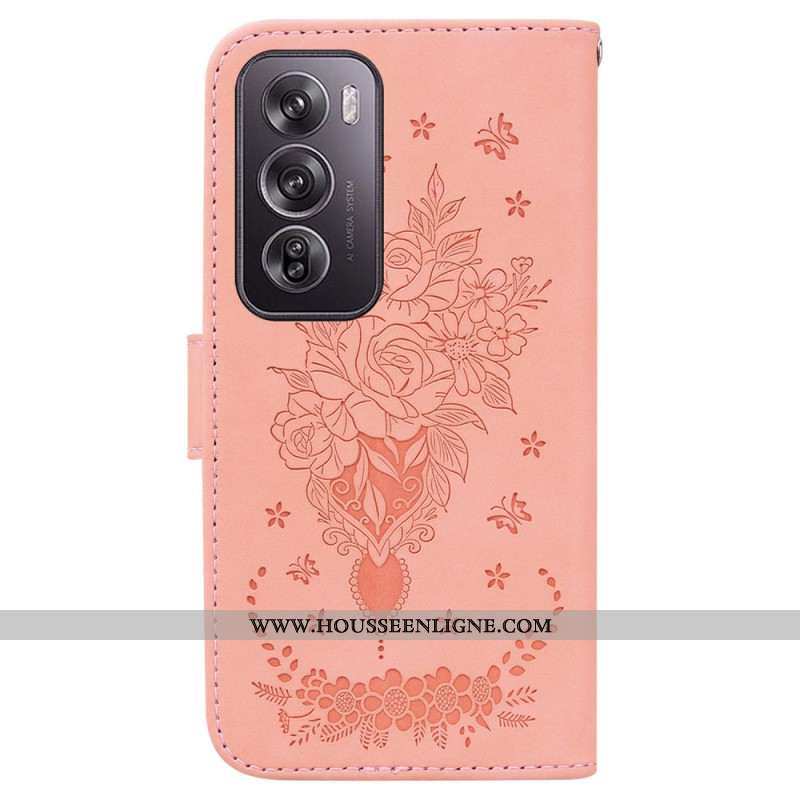 Housse Oppo Reno 12 Pro 5G Impression Papillons et Fleurs