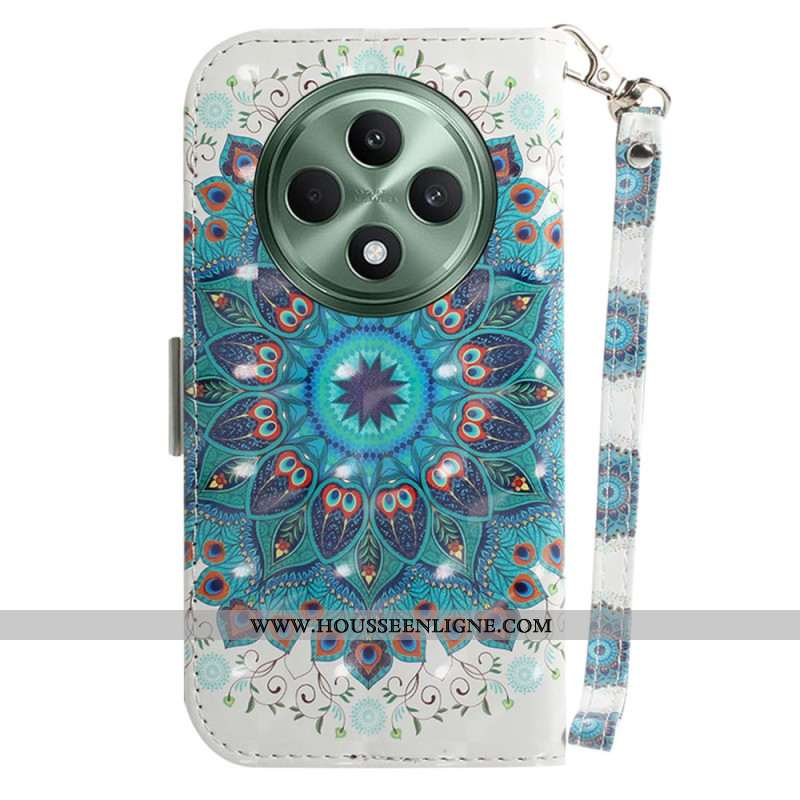 Housse Oppo Reno 12F 5G Mandala Vert à Lanière