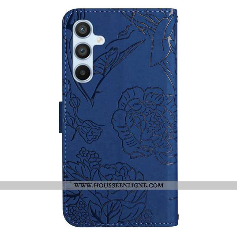 Housse Samsung Galaxy A16 4G / 5G Empreinte Papillons à Lanière