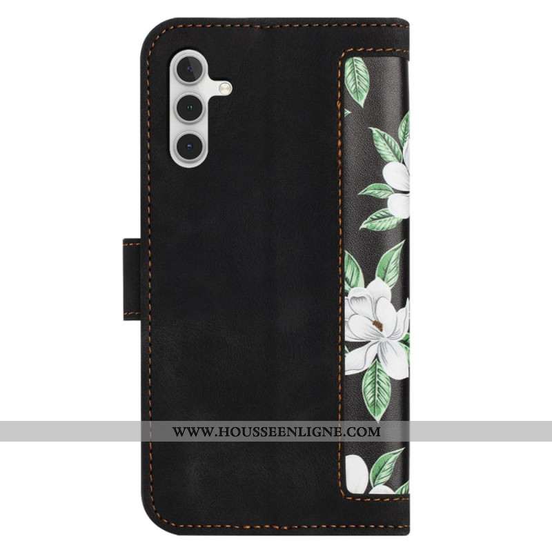 Housse Samsung Galaxy A55 5G Motif Floral avec Lanière