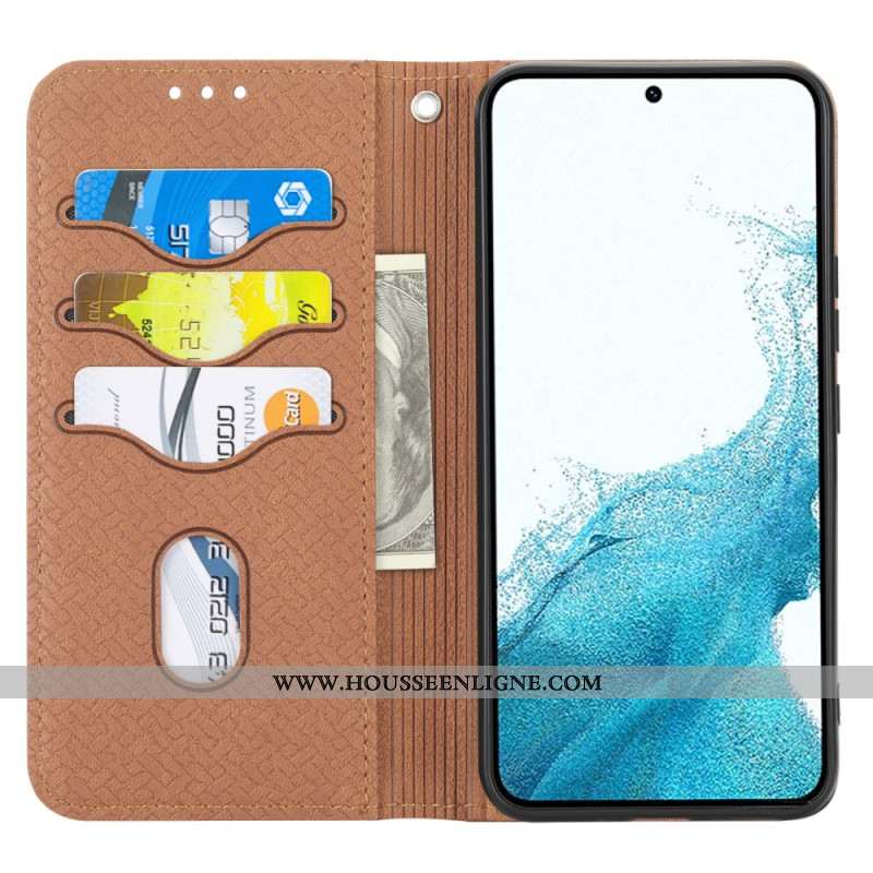 Housse Samsung Galaxy A55 5G Texture Tissée avec Lanière