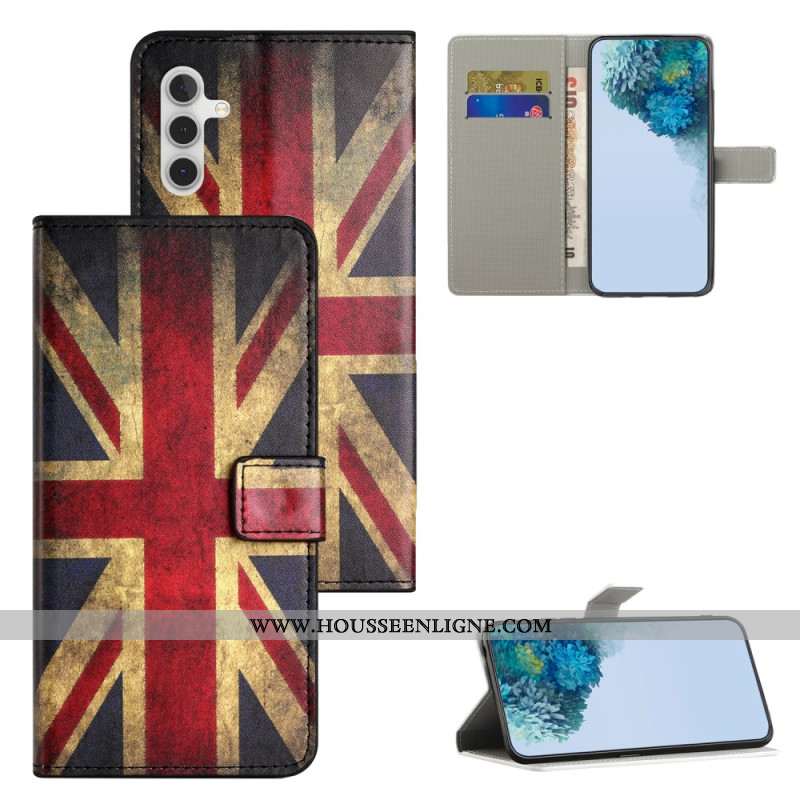 Housse Samsung Galaxy S24 Plus 5G Drapeau Anglais Vintage