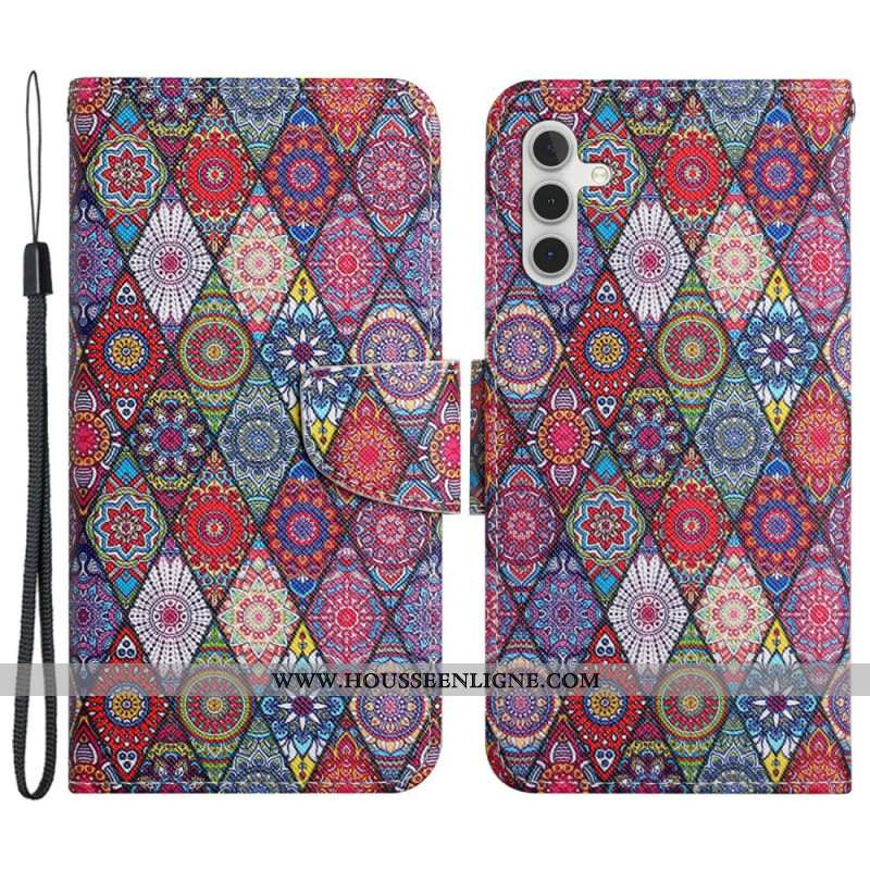 Housse Samsung Galaxy S24 Plus 5G Kaléidoscope à Lanière