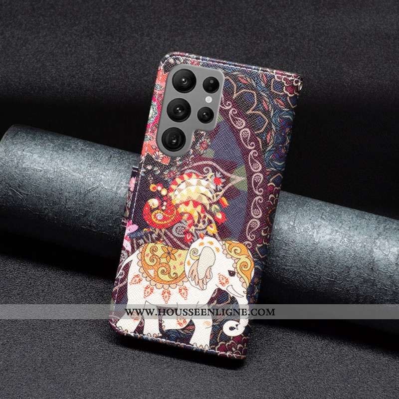 Housse Samsung Galaxy S24 Ultra 5G Éléphant Tribal