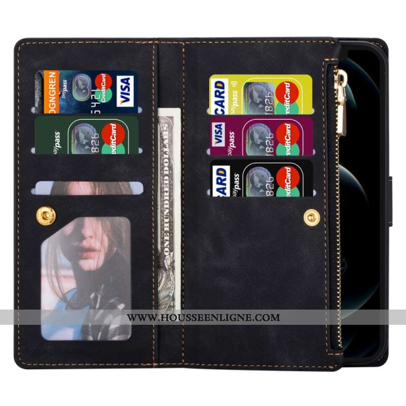 Housse Samsung Galaxy Z Fold 5 Porte-Monnaie avec Lanière