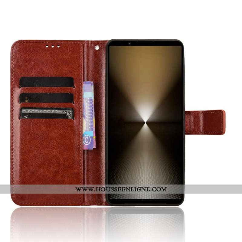 Housse Sony Xperia 1 VI Simii Cuir Flashy à Lanière