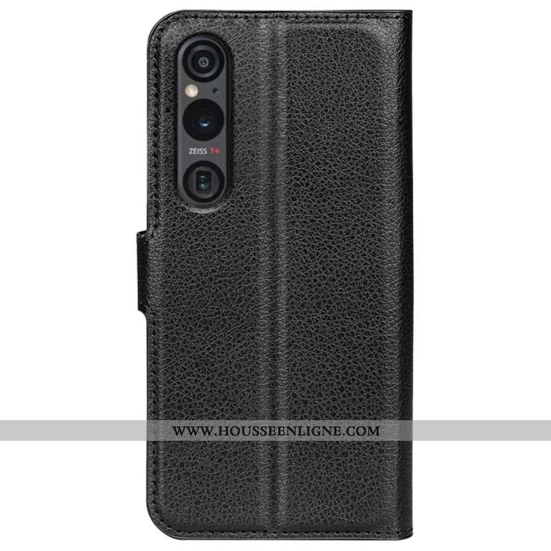 Housse Sony Xperia 1 VI Simili Cuir Litchi Classique