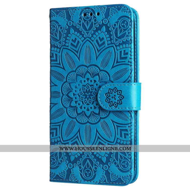 Housse Xiaomi Redmi Note 13 4G Fleur Mandala à Lanière