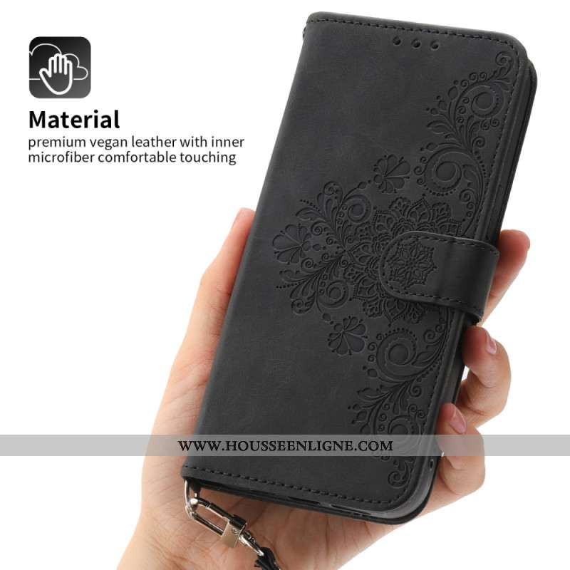 Housse Xiaomi Redmi Note 13 5G Dentelle avec Lanière et Bandoulière
