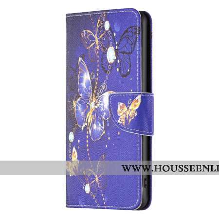 Housse Xiaomi Redmi Note 13 5G Papillons Pourpres
