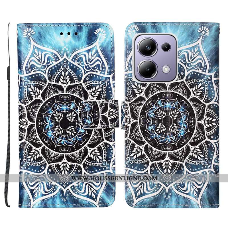 Housse Xiaomi Redmi Note 13 Pro 4G / Poco M6 Pro 4G Fleur Mandala à Lanière