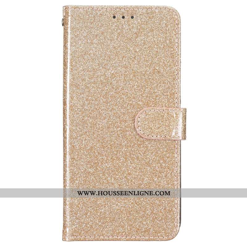 Housse iPhone 16 Plus Paillettes à Lanière