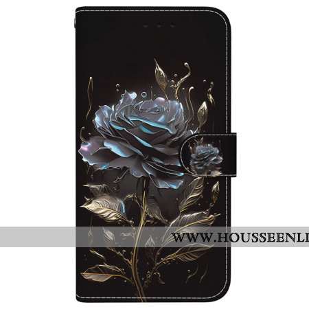 Housse iPhone 16 Plus Rose Noire à Lanière
