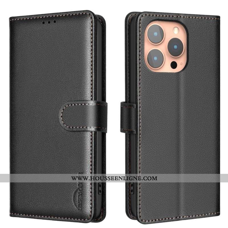 Housse iPhone 16 Pro Simili Cuir Lisse BINFEN COLOR