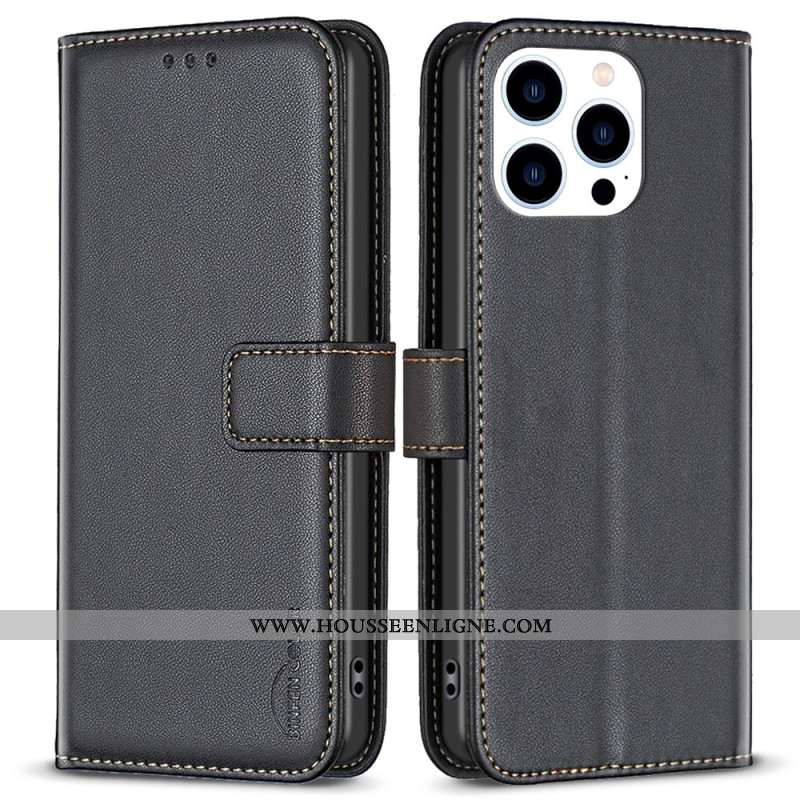Housse iPhone 16 Pro Étui Portefeuille à Rabat