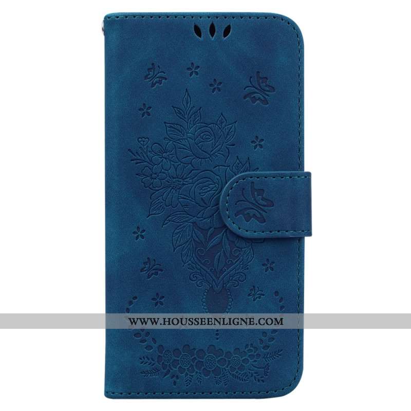 Housse iPhone 16 Roses à Lanière